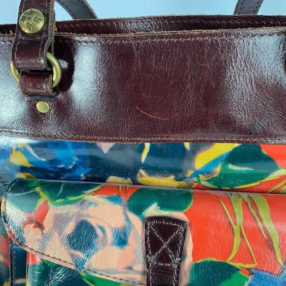 Patricia Nash Bolsena Floral Leather Tote Shoulder Bag Brown Artsy‎ Winter Bloom - Picture 12 of 12